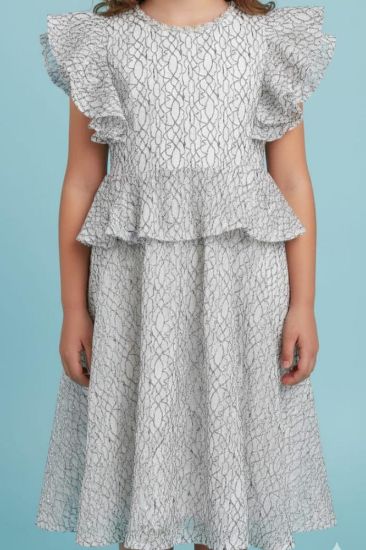 صورة فستان أبيض مطرز تطريز كلاسيكي